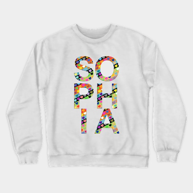 Sophia, name, typography Crewneck Sweatshirt by Furashop